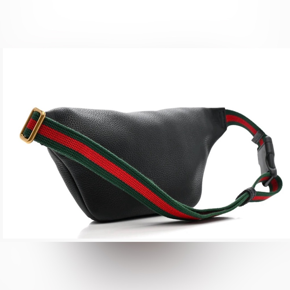 GUCCI Grained Calfskin Small Logo Belt Bag Black - Picture 2 of 13